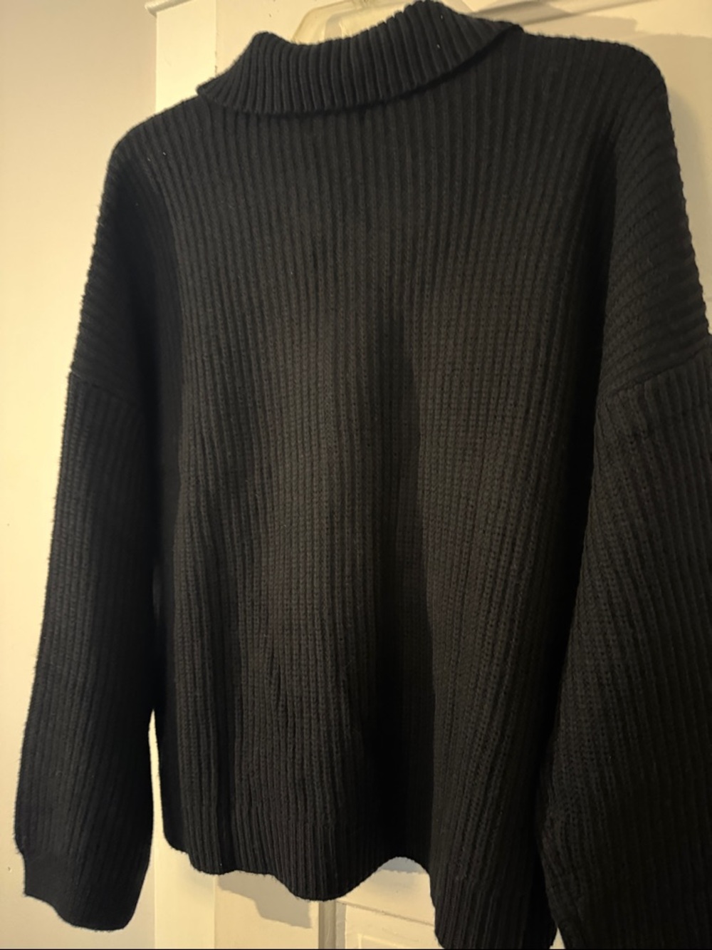 Quince Black Cable-Knit Button Cardigan Sweater - Picture 6 of 6
